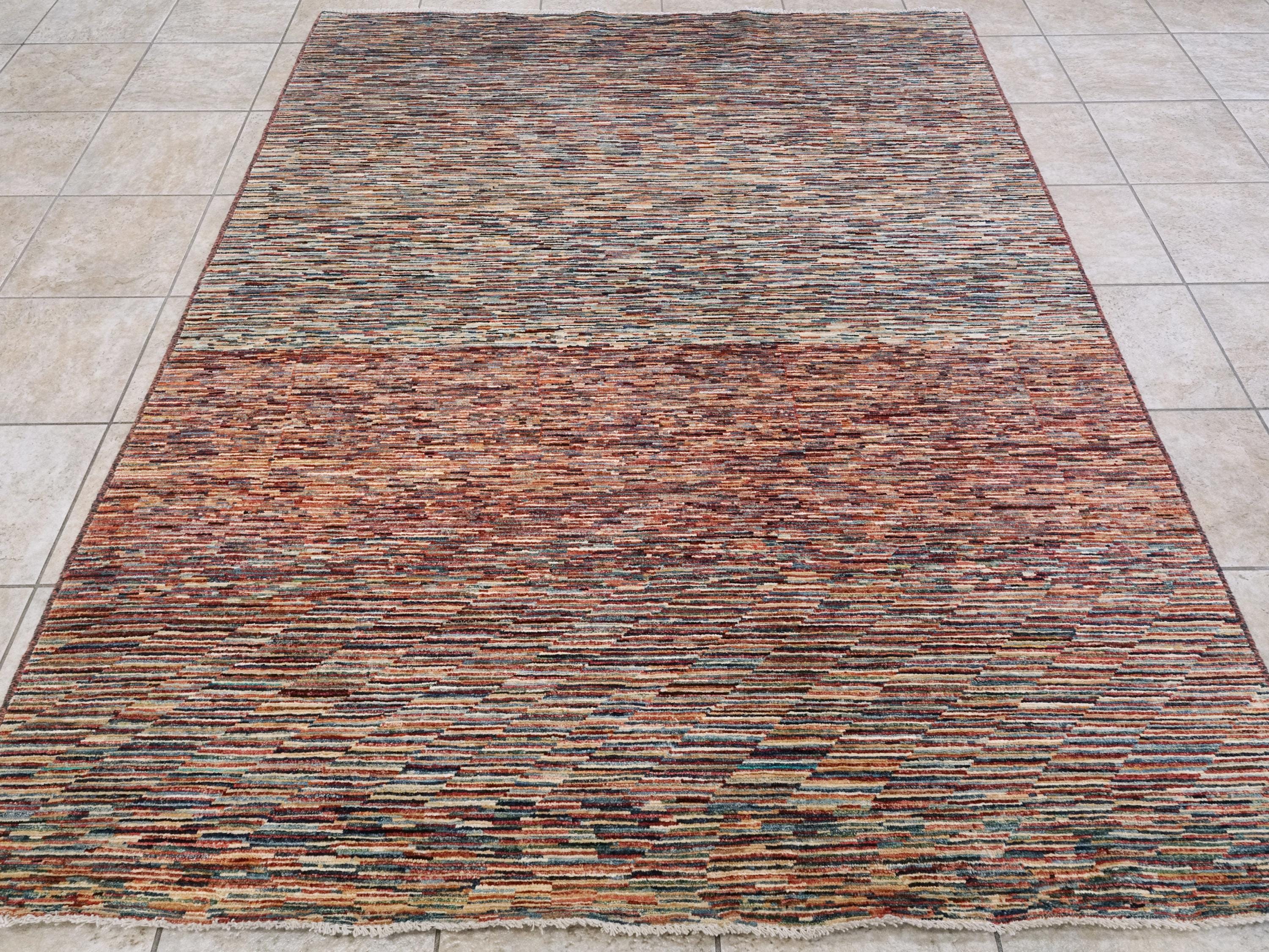 6x8 Ft Colorful Gabbeh Rug - Handmade Afghan Wool Area Rug
