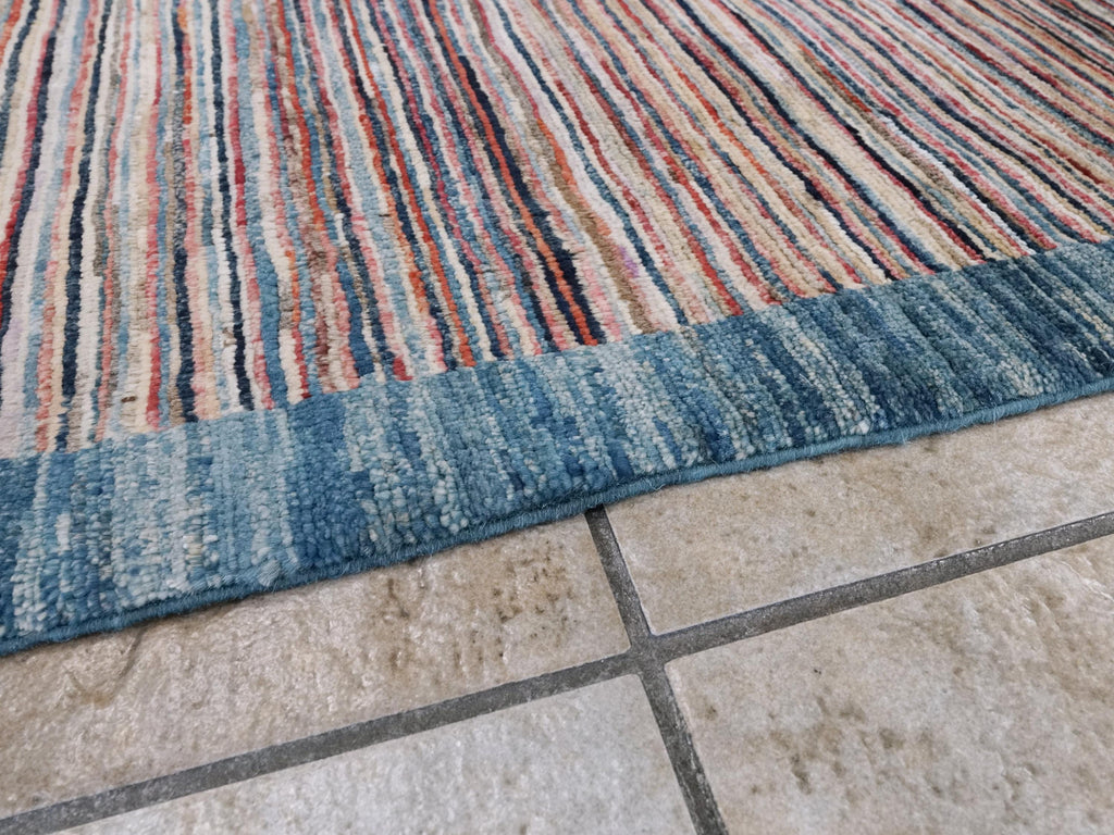 7x10 Ft Handmade Gabbeh Rug - Afghan Wool Area Rug - Plain Design