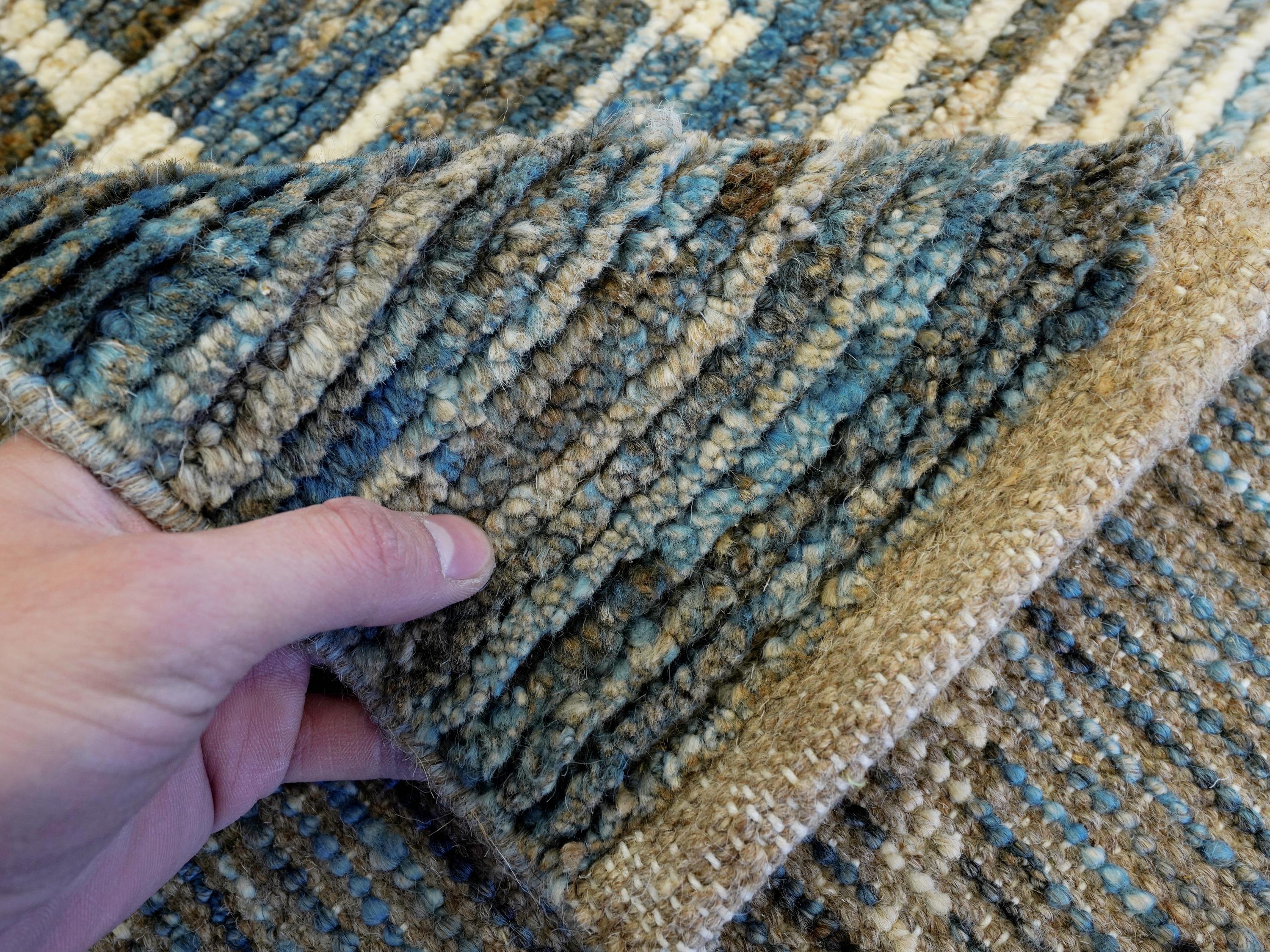 8x10 Ft Blue & White Moroccan Rug - Hand Knotted Wool Area Rug