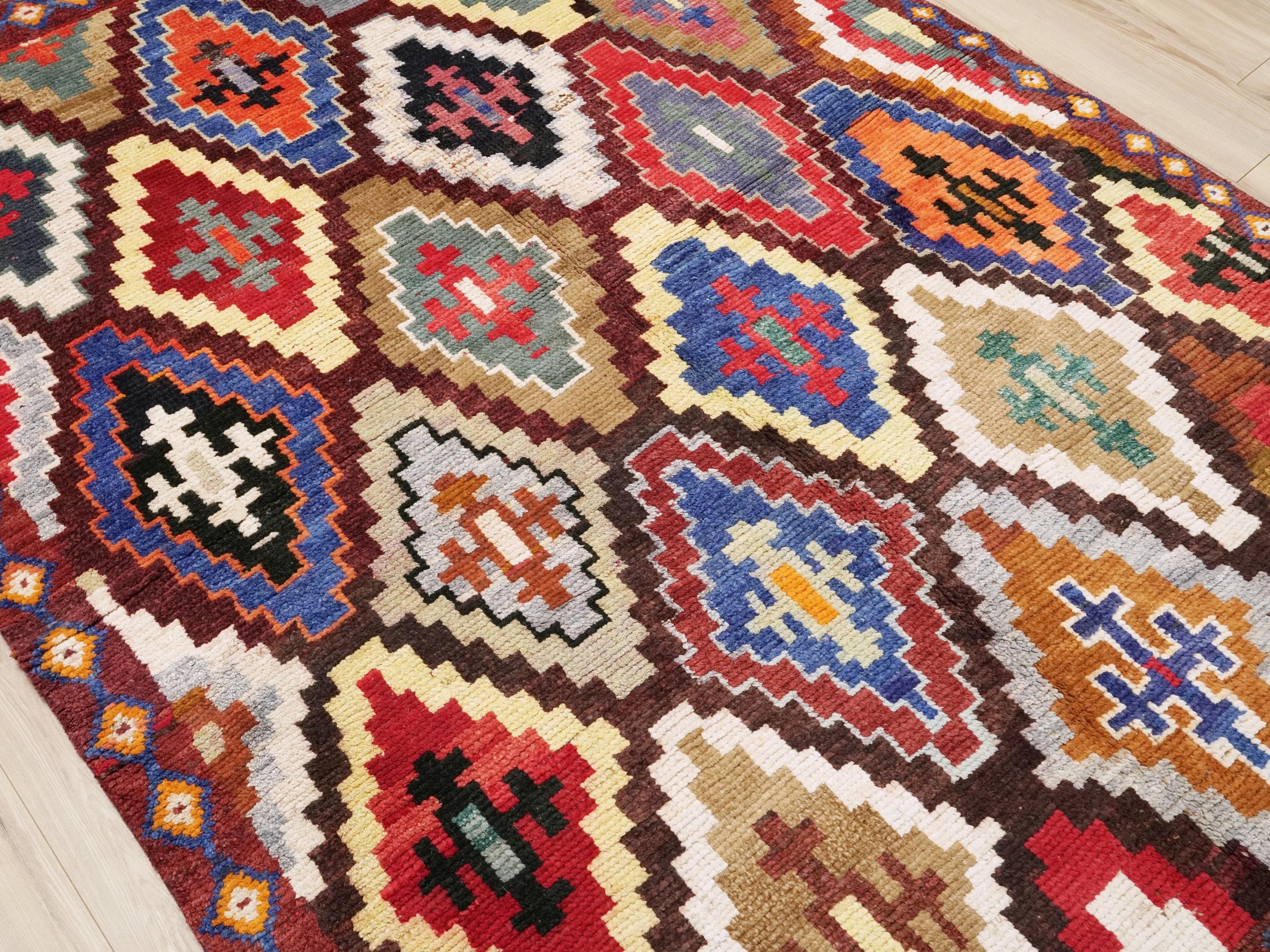 6x8 Ft Red Moroccan Wool Rug - Hand Knotted Tribal Area Rug