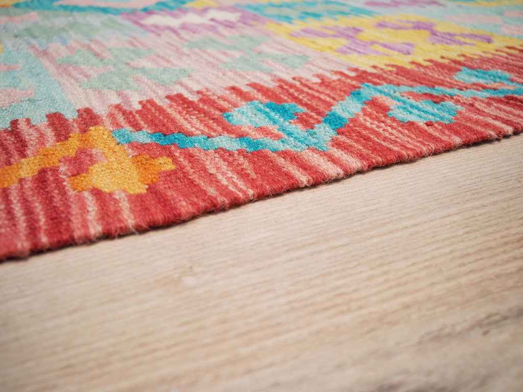 7x10 Ft Maimana Kilim Rug - Afghan Tribal Flat Weave