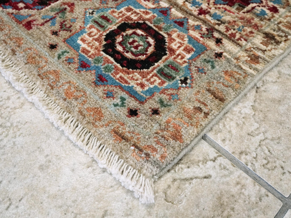 2x3 Ft Beige Mamluk Rug - Oriental Accent Rug