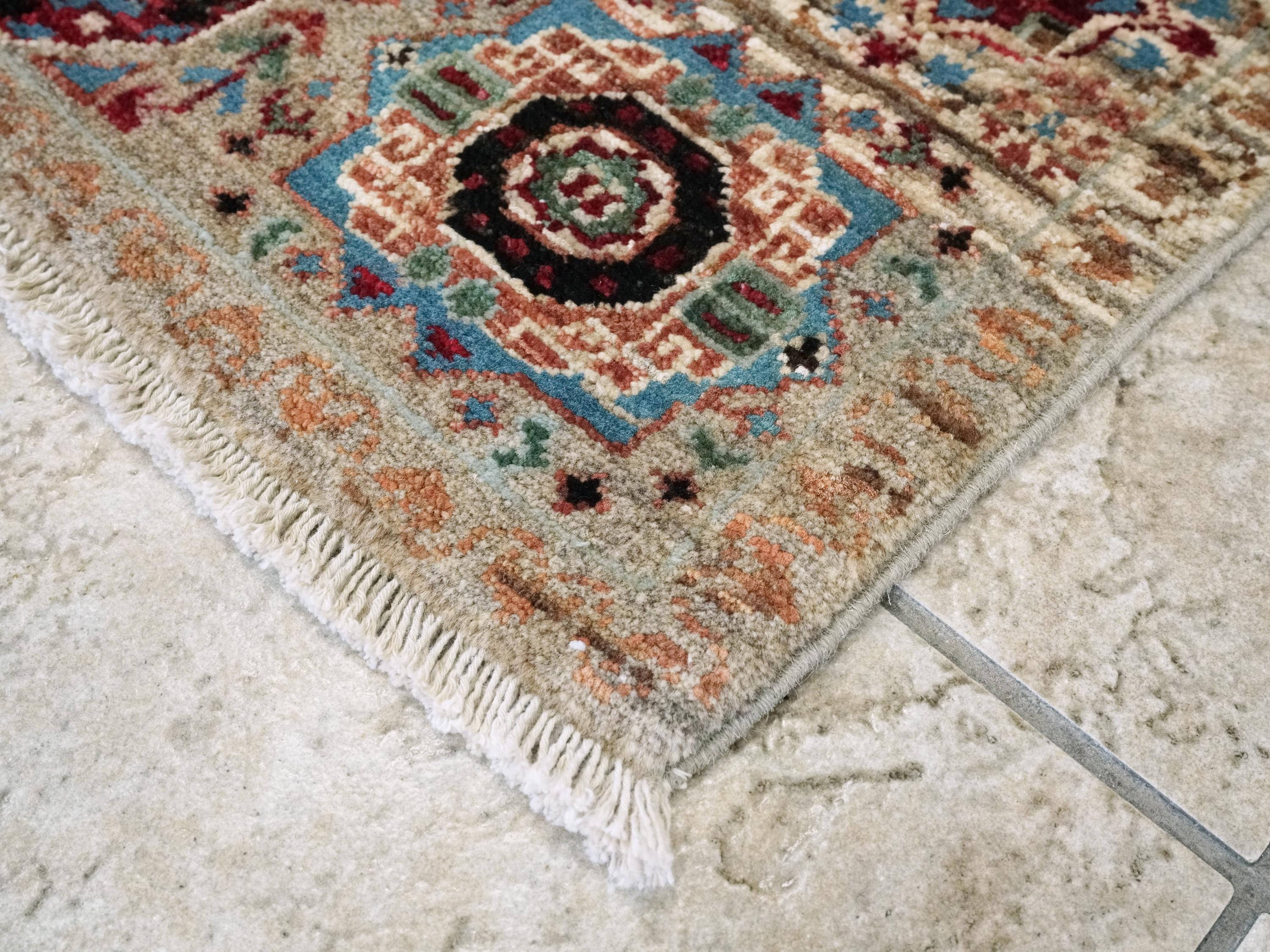 2x3 Ft Beige Mamluk Rug - Oriental Accent Rug