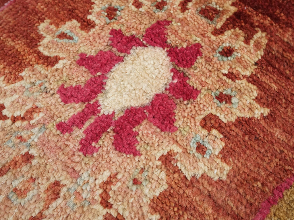 1x2 Ft Yellow Serapi Rug - Hand-Knotted Ghazni Wool - Floral Accent Rug