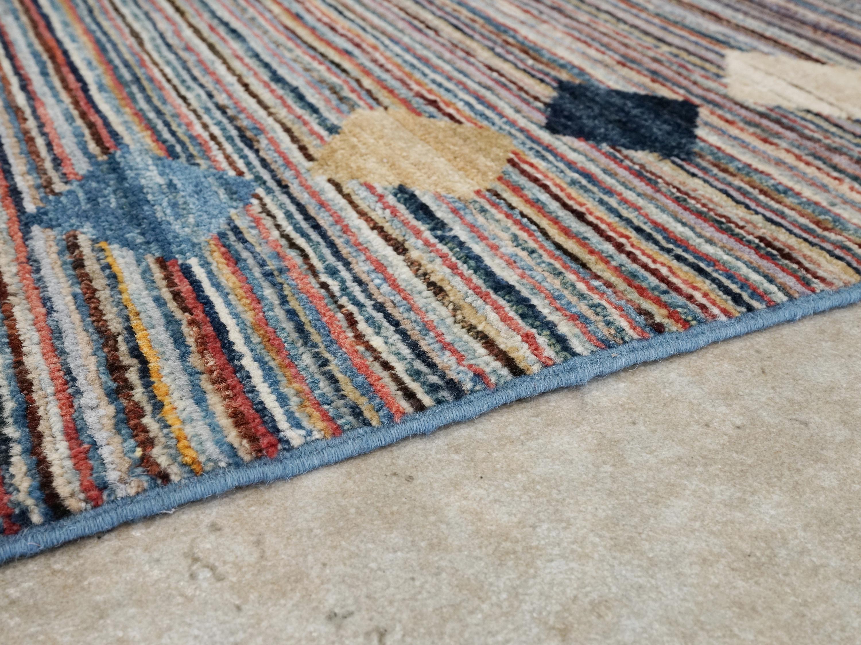 7x10 Multicolor Gabbeh Rug - Afghan Wool Tribal Rug