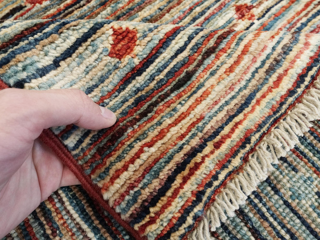 8x10 FT Colorful Gabbeh Wool Rug - Hand Knotted Afghan Rug