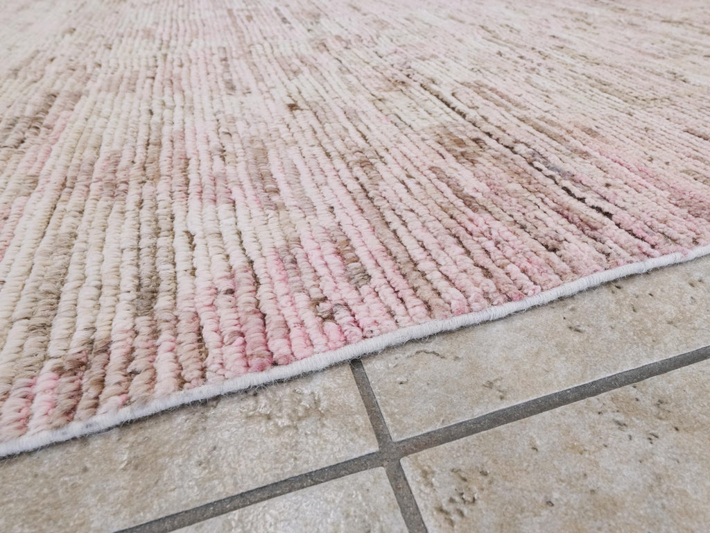 8x10 Ft Pink Moroccan Rug - Hand Knotted Wool Area Rug