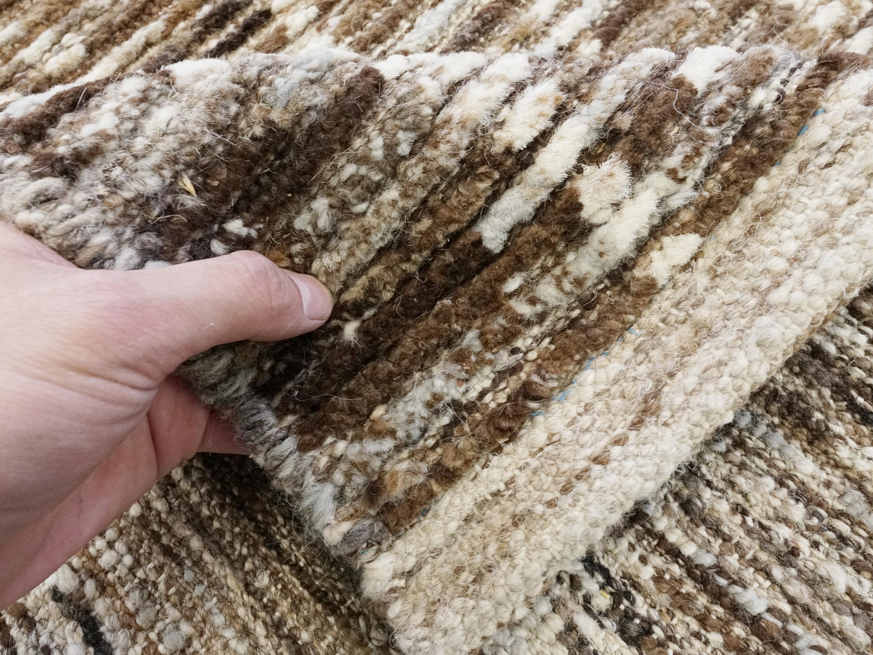 5x19 Ft Afghan Wool Rug - Hand Knotted Brown Moroccan Runner Rug