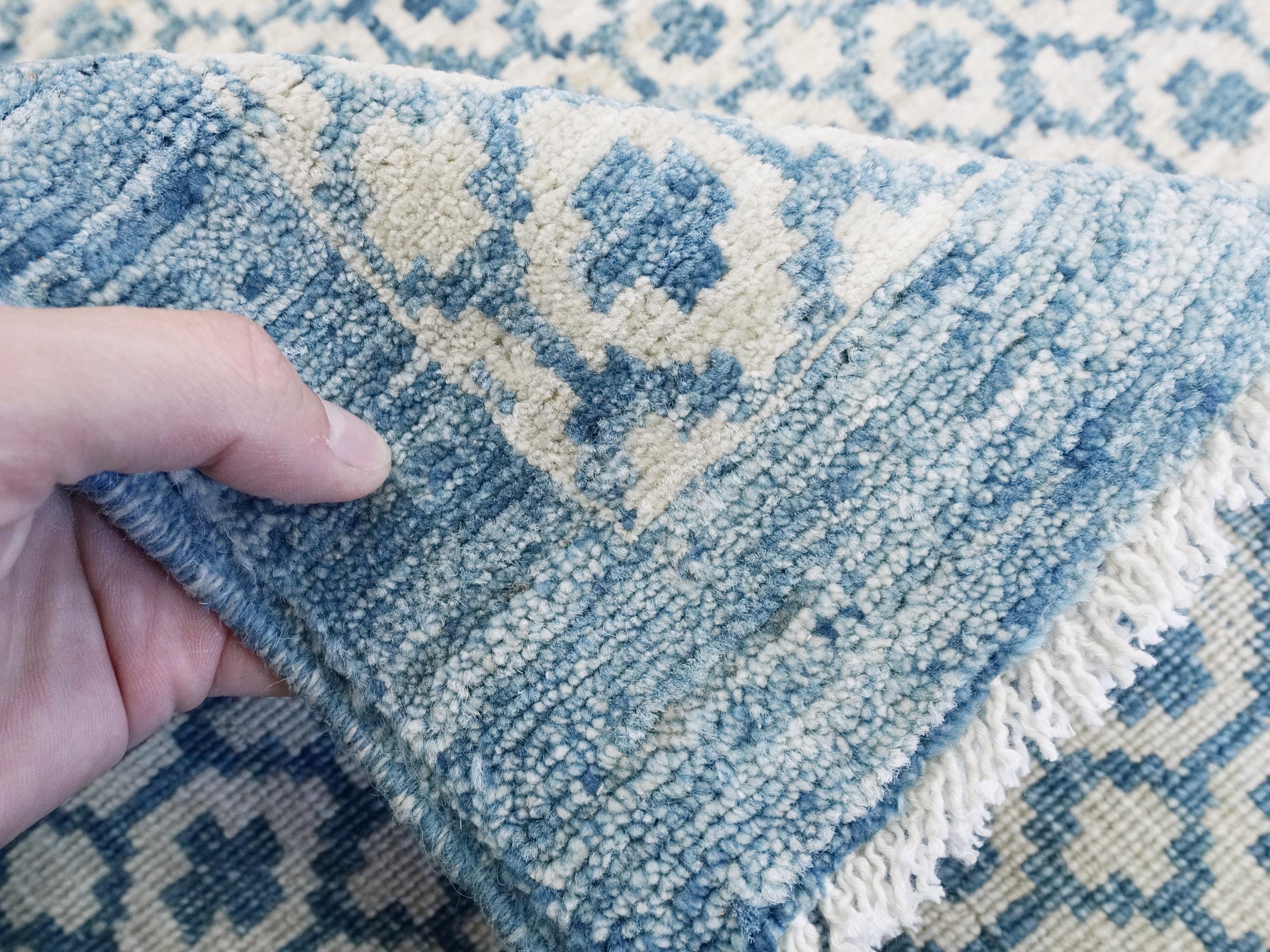 8x10 Ft Blue Gabbeh Rug - Hand Knotted Ghazni Wool Rug