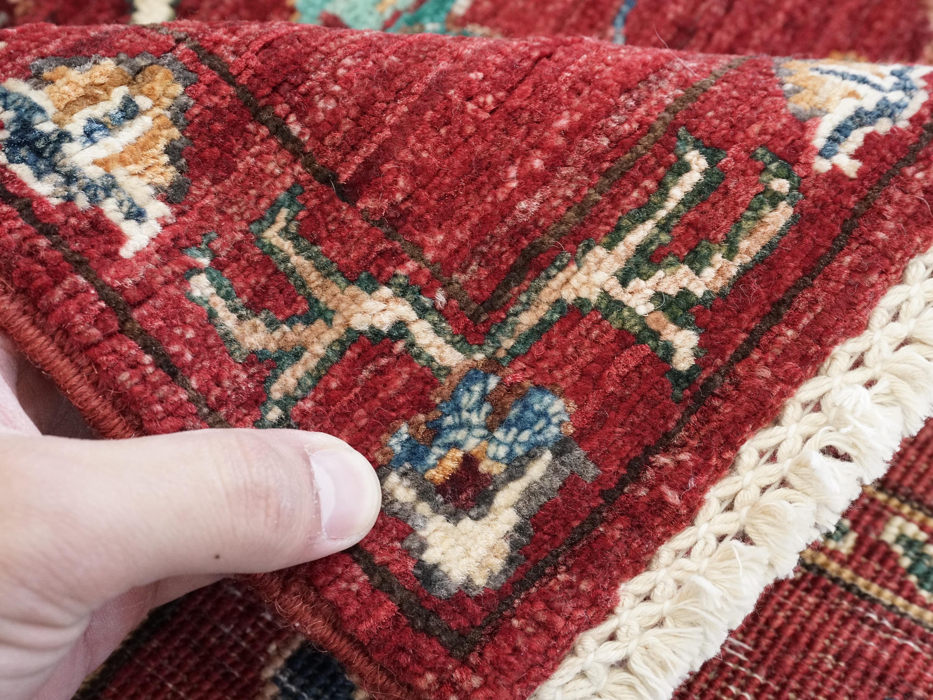3x4 Ft Hand Knotted Red Serapi Rug - Ghazni Wool Oriental Rug