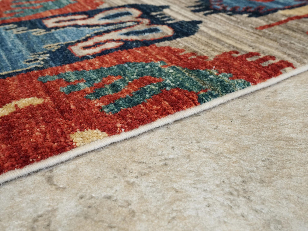 10 Ft Colorful Gabbeh Runner Rug - Hand Knotted Wool Hallway Rug