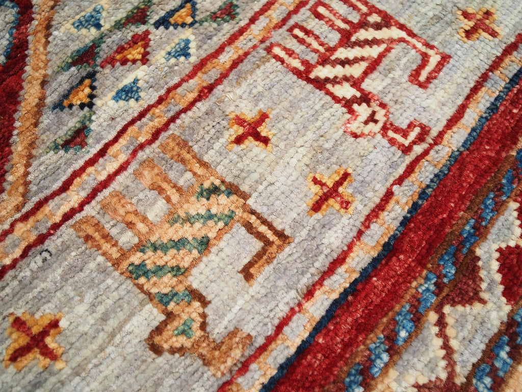 5x5 Ft Gray Khorjin Rug - Round Oriental Wool Rug