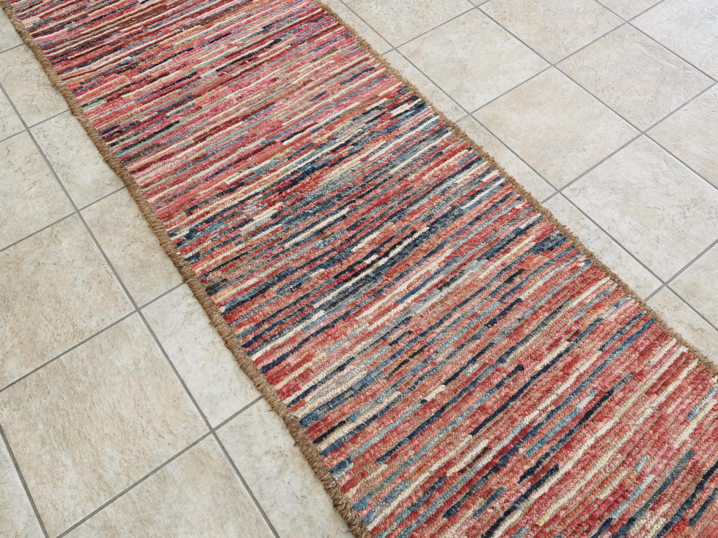 10 Ft Red Moroccan Runner Rug - Afghan Handmade Wool Rug