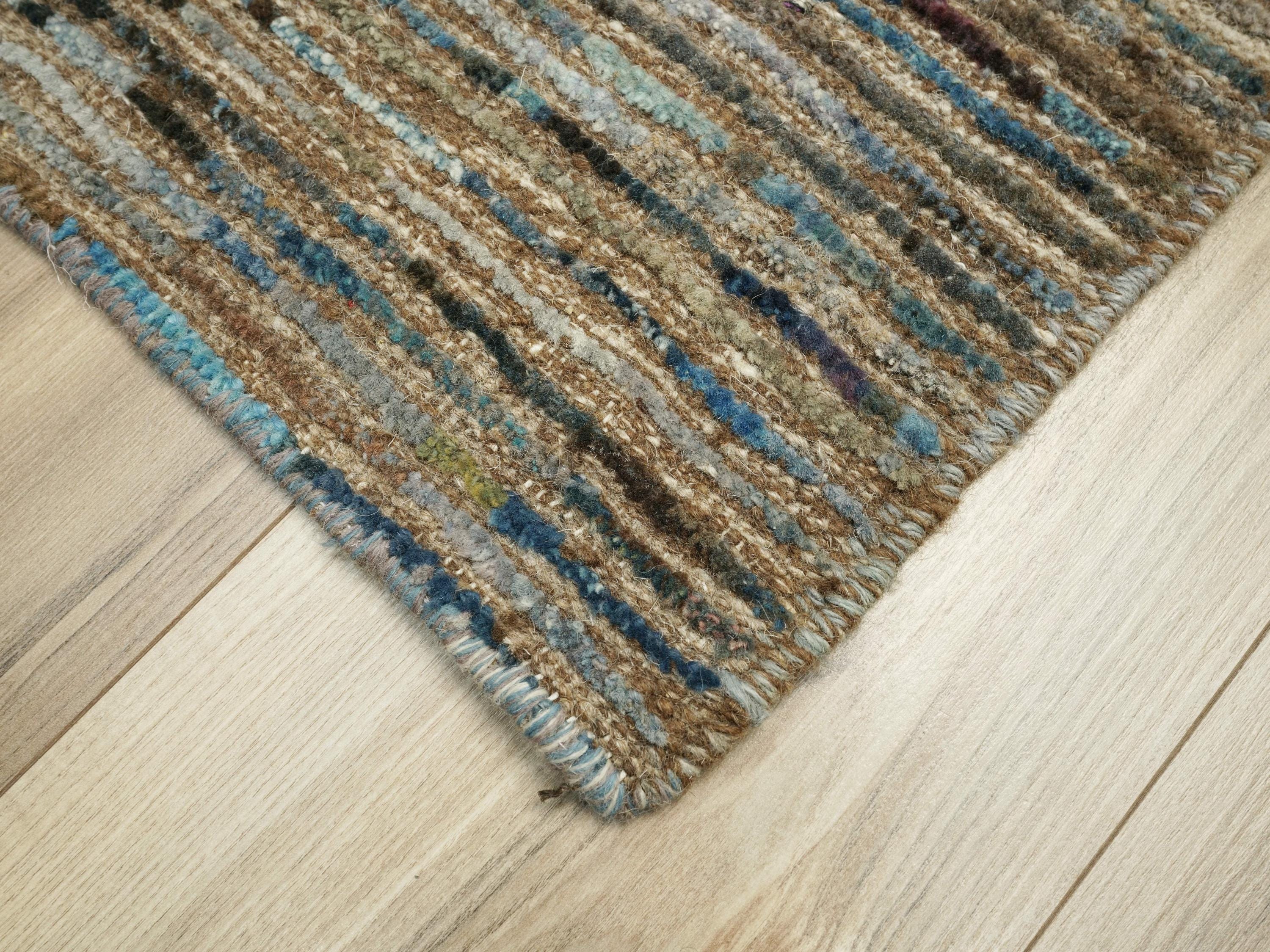 3x5 Ft Dark Blue Moroccan Rug - Hand Knotted Area Rug