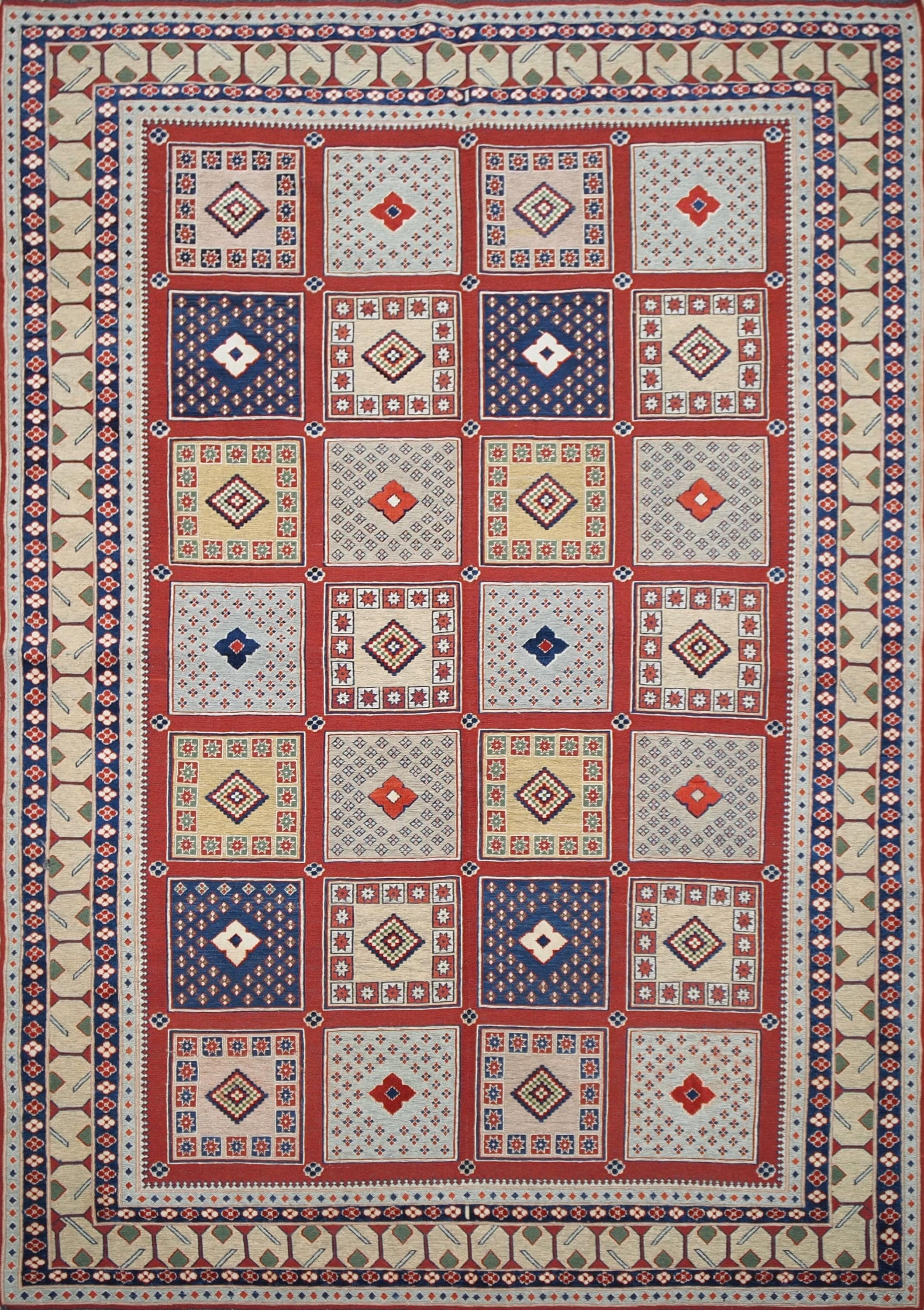 6x9 Ft Red Maimana Kilim Rug - Hand Knotted Wool Tribal Rug