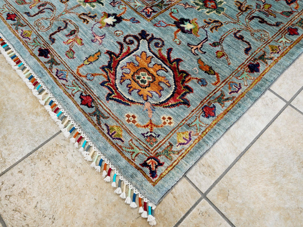 9x12 Ft Gray Serapi Rug - Afghan Oriental Area Rug - Persian Design