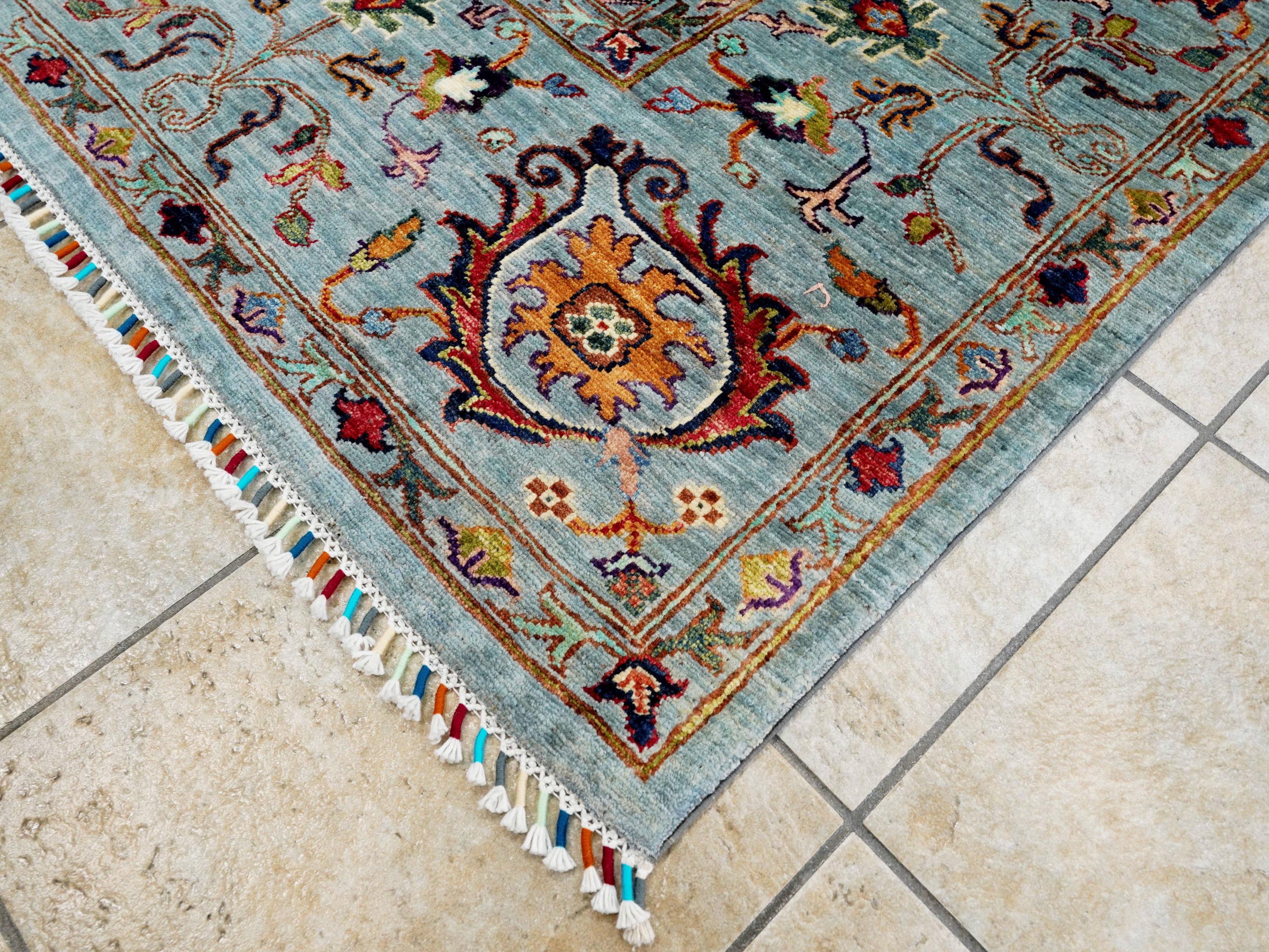 9x12 Ft Gray Serapi Rug - Afghan Oriental Area Rug - Persian Design