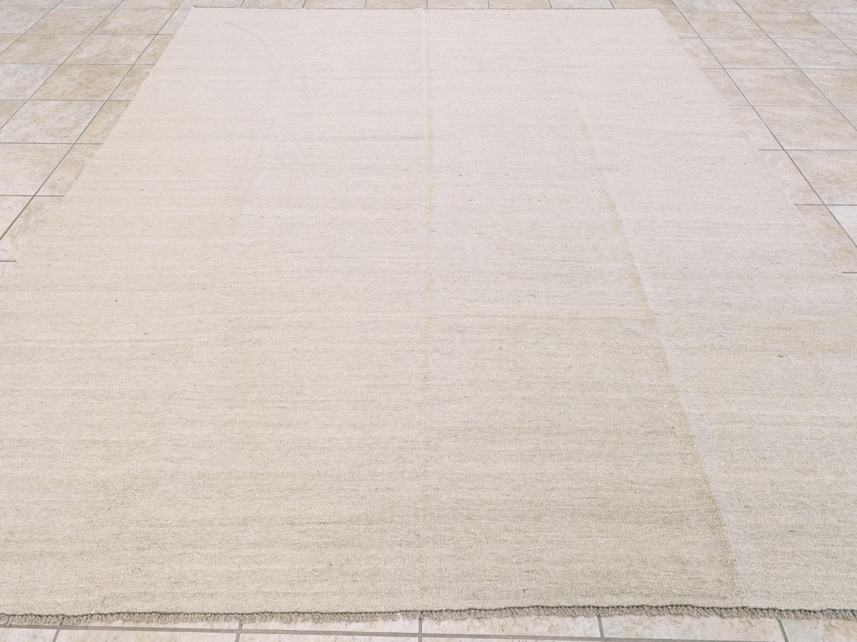 8x10 Ft Beige Kilim - Handwoven Afghan Area Rug