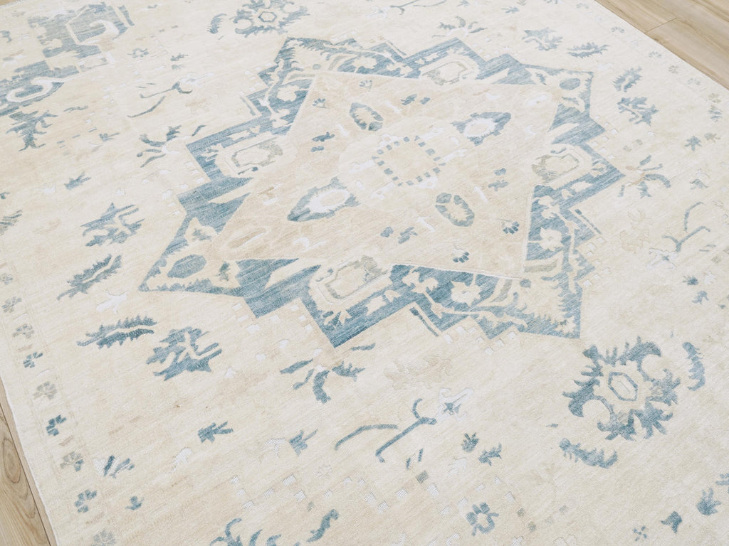 8x10 Ft White Serapi Rug - Hand Knotted Afghan Oriental Rug