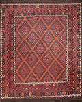 10x14 Ft Burgundy Maimana Kilim - Vintage Tribal Flatweave