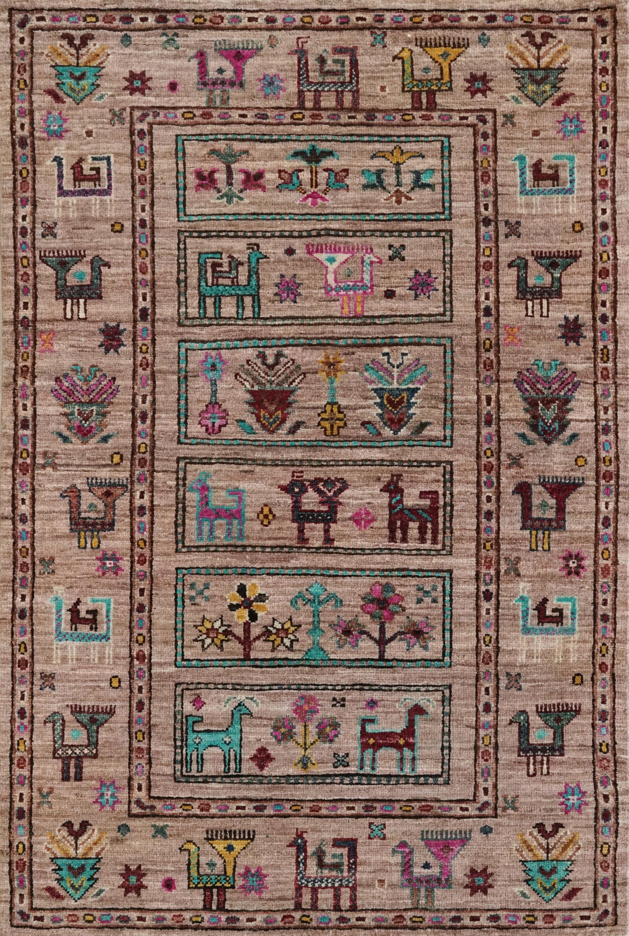 3x4 Ft Hand Knotted Wool Persian Rug - Traditional Oriental Design