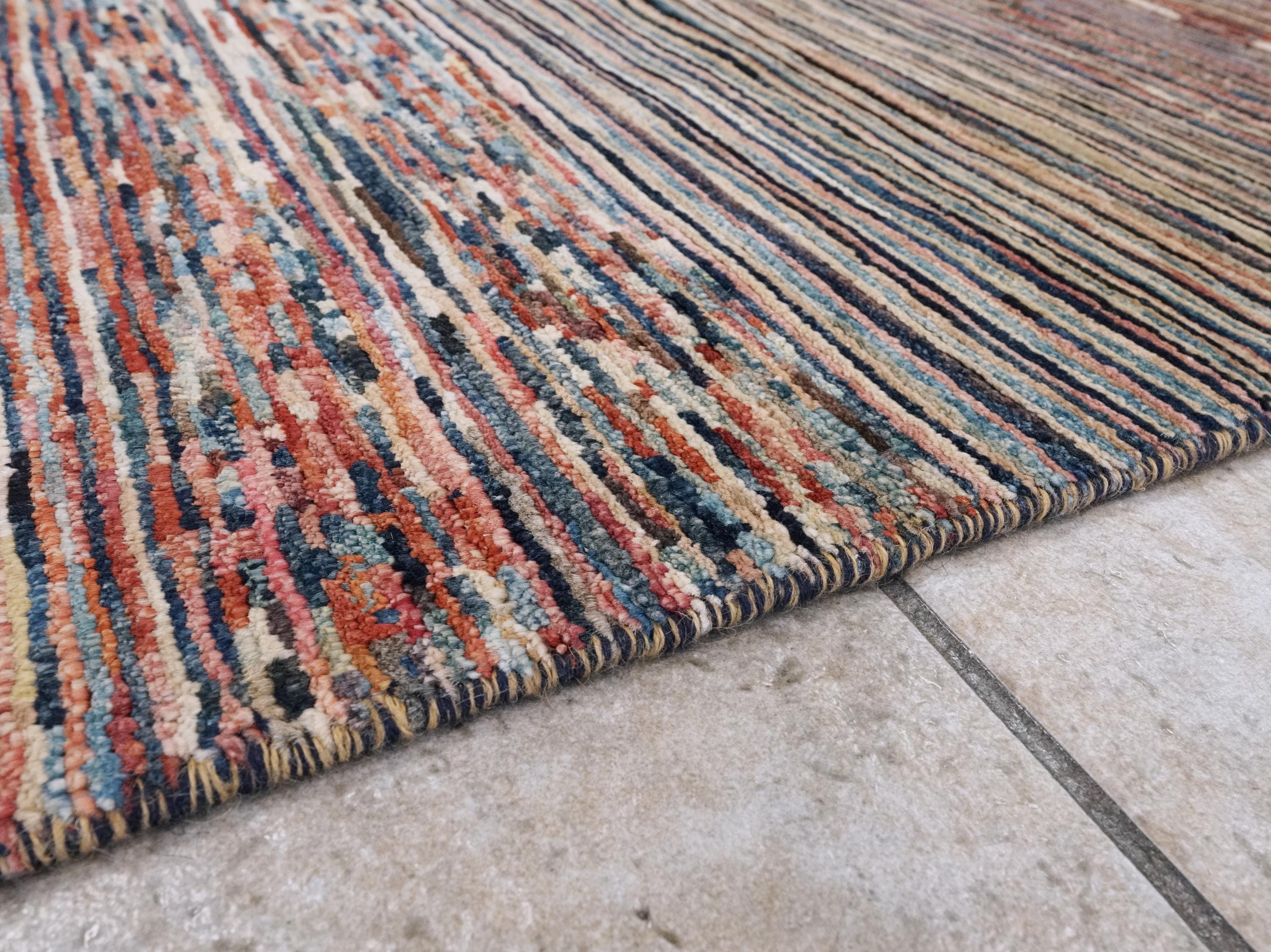 6x8 Ft Colorful Handmade Gabbeh Rug - Afghan Wool Area Rug