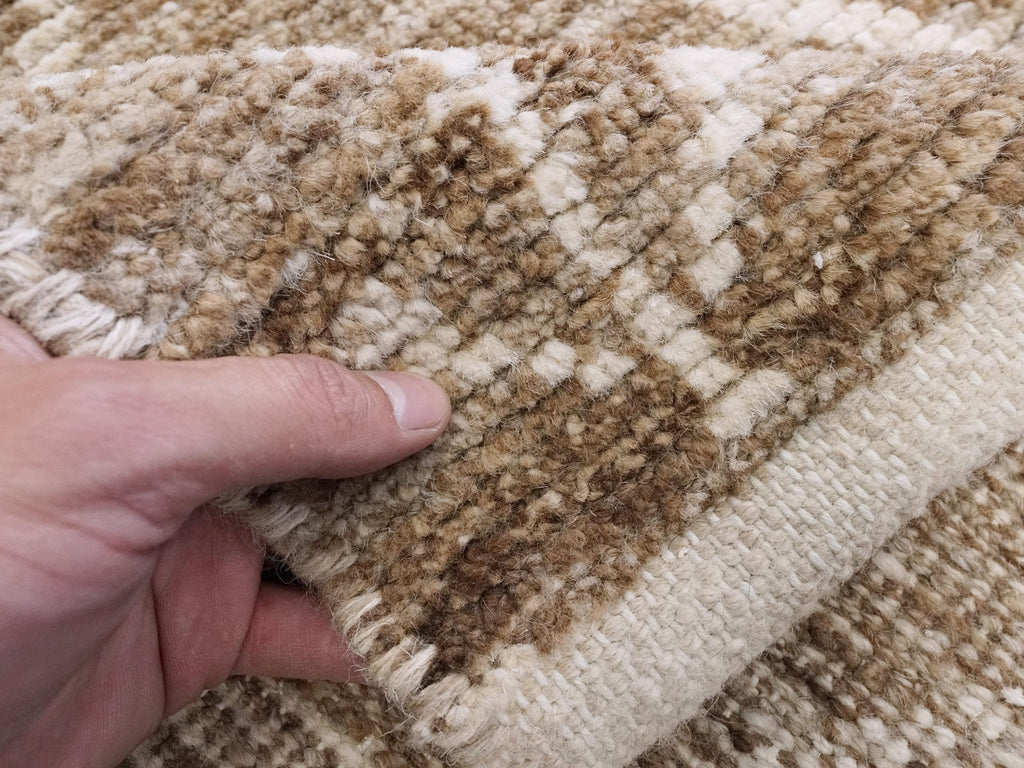 16 Ft Brown Moroccan Runner Rug - Afghan Wide Hallway Rug