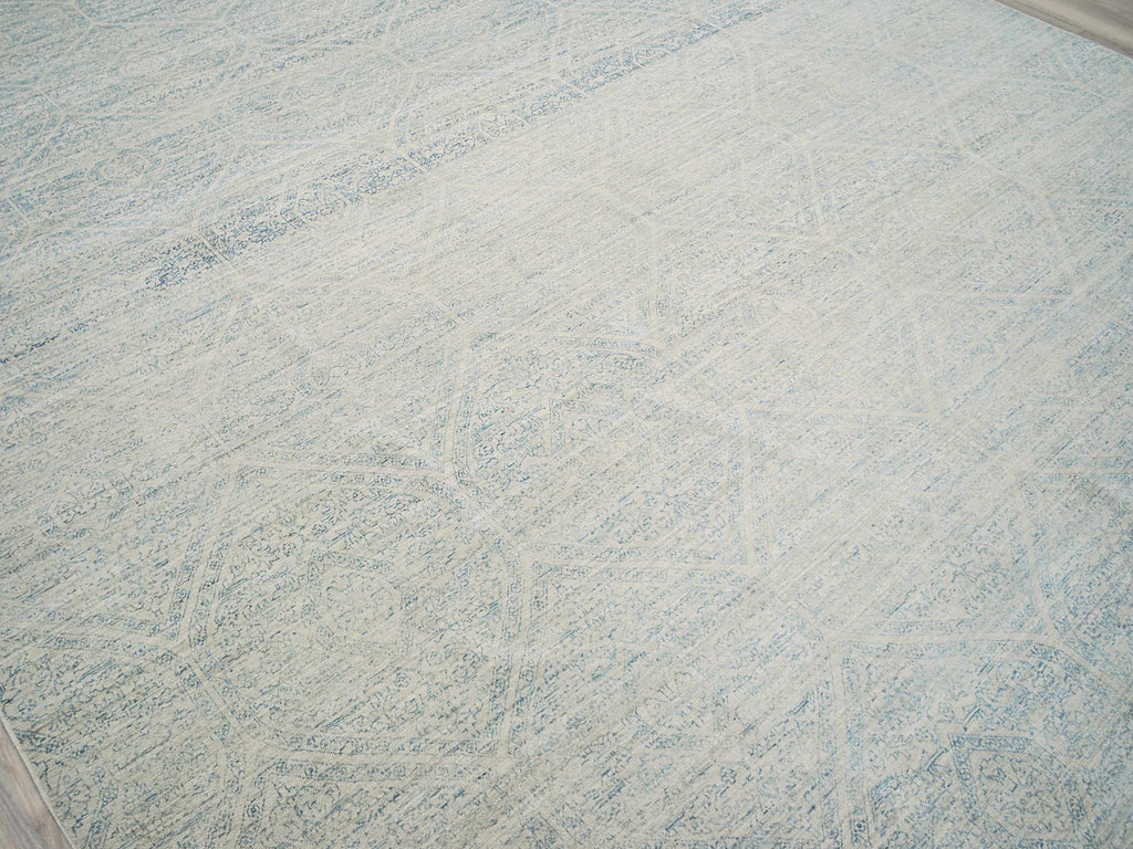 10x14 Ft Light Blue Gabbeh Rug - Hand Knotted Oriental Wool Rug