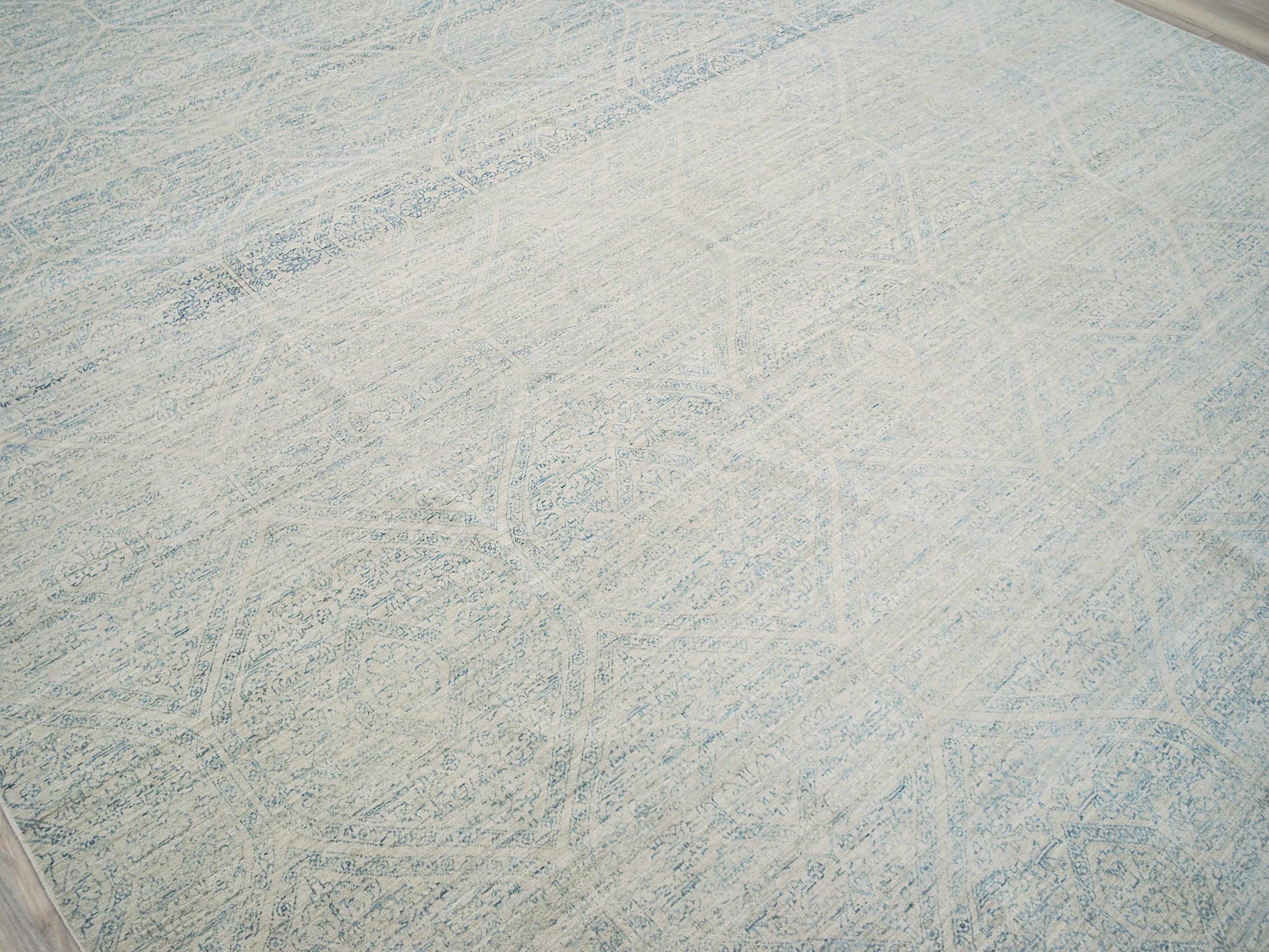 10x14 Ft Light Blue Gabbeh Rug - Hand Knotted Oriental Wool Rug
