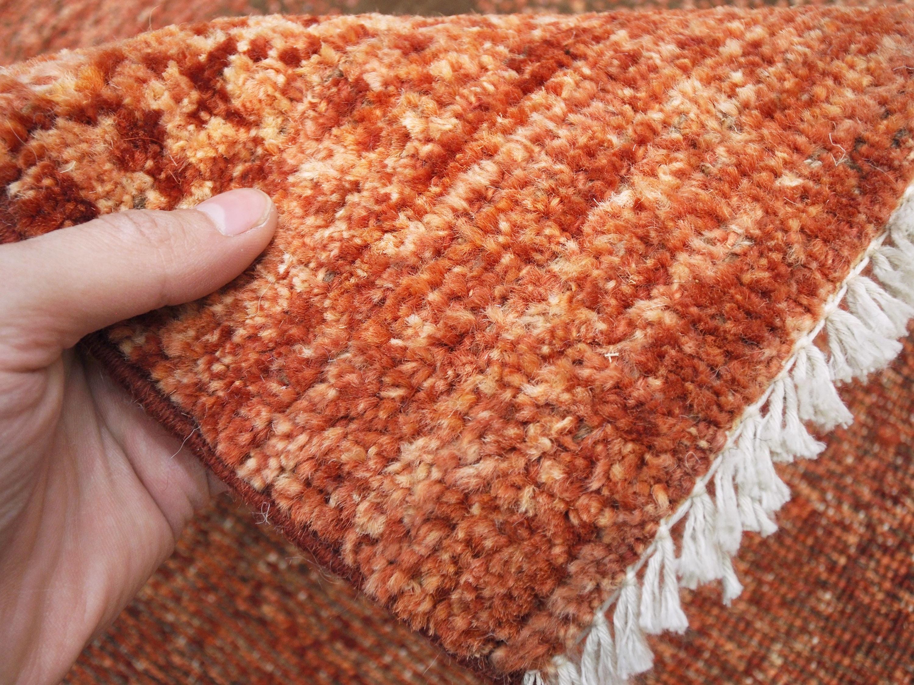 4x6 Ft Orange Gabbeh Rug - Hand Knotted Wool Rug