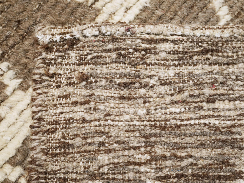 6x8 Ft Brown Moroccan Rug - Geometric Wool Rug
