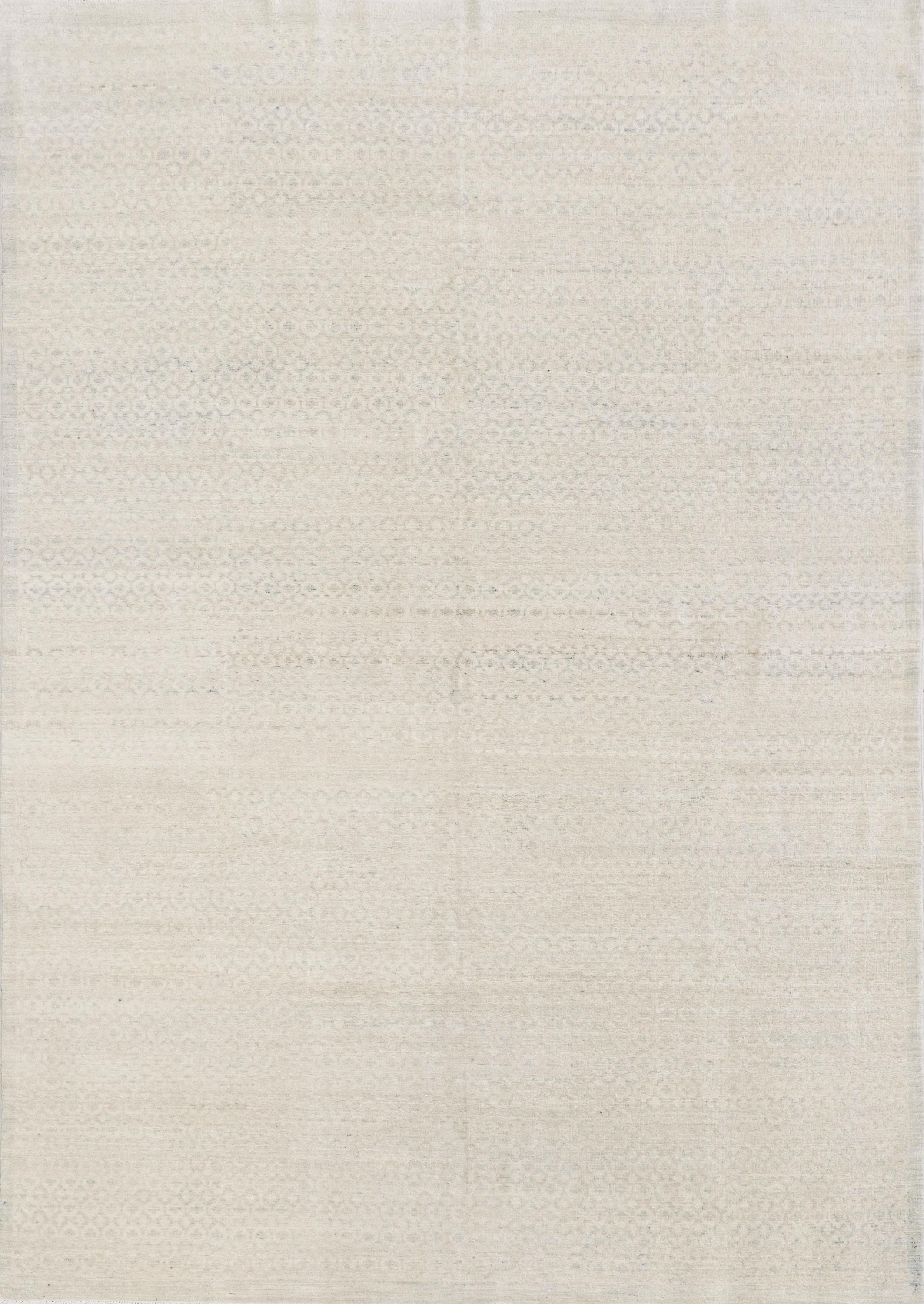6x9 Ft White Heriz Rug - Hand Knotted Oriental Area Rug