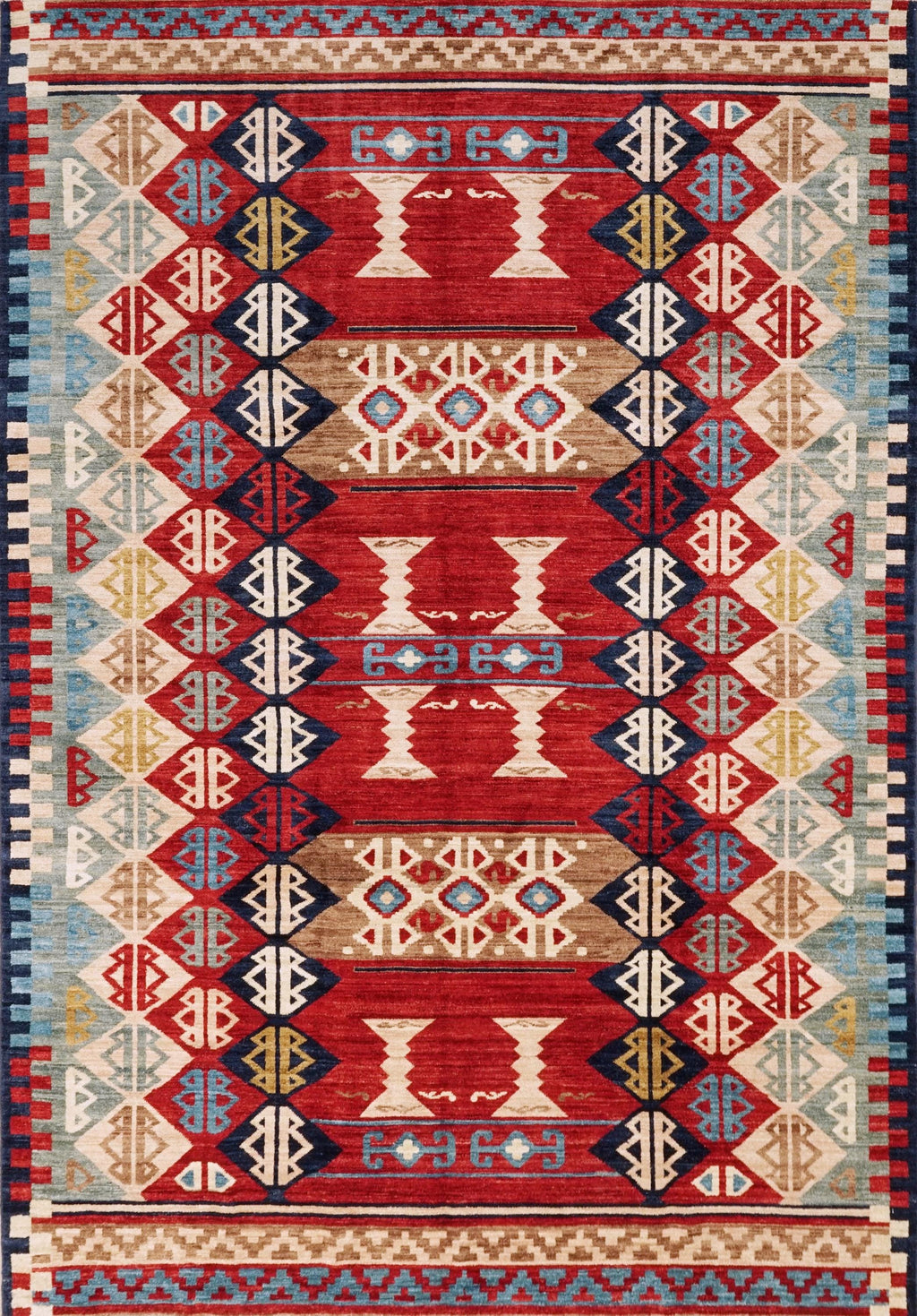7x10 Ft Red Gabbeh Rug - Hand Knotted Tribal Area Rug