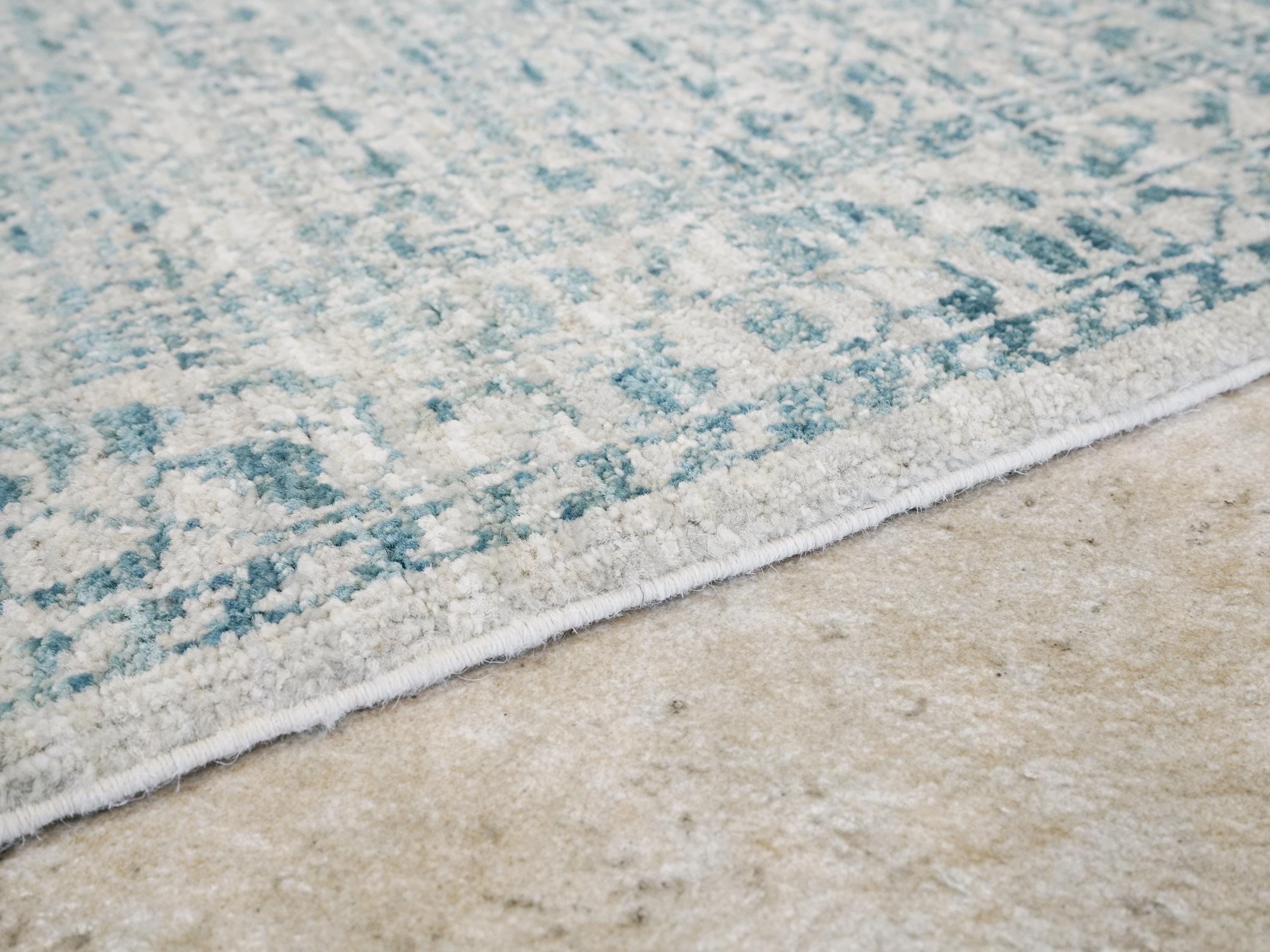 4x6 Ft Blue Heriz Rug - Afghan Handmade Oriental Rug