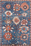 6x9 Ft Blue Serapi Rug - Oriental Area Rug - Allover Floral Design