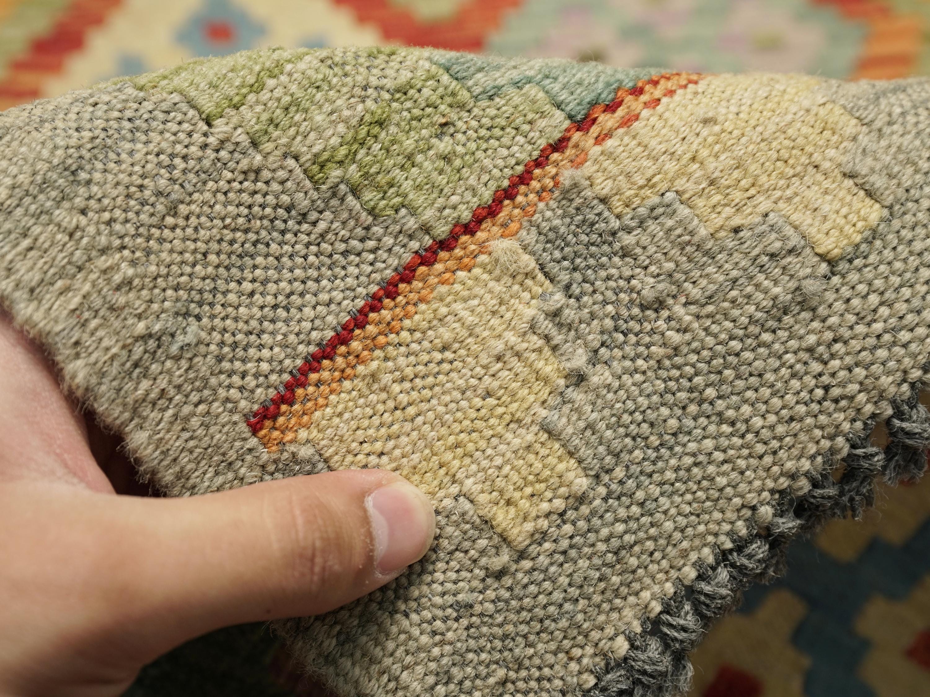 10 Ft Maimana Kilim Runner Rug - Afghan Flat Weave