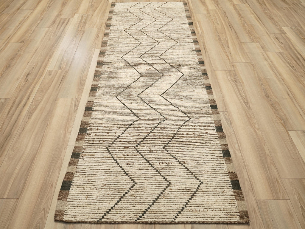 10 Ft Handmade Moroccan Runner Rug - Afghan Wool Rug