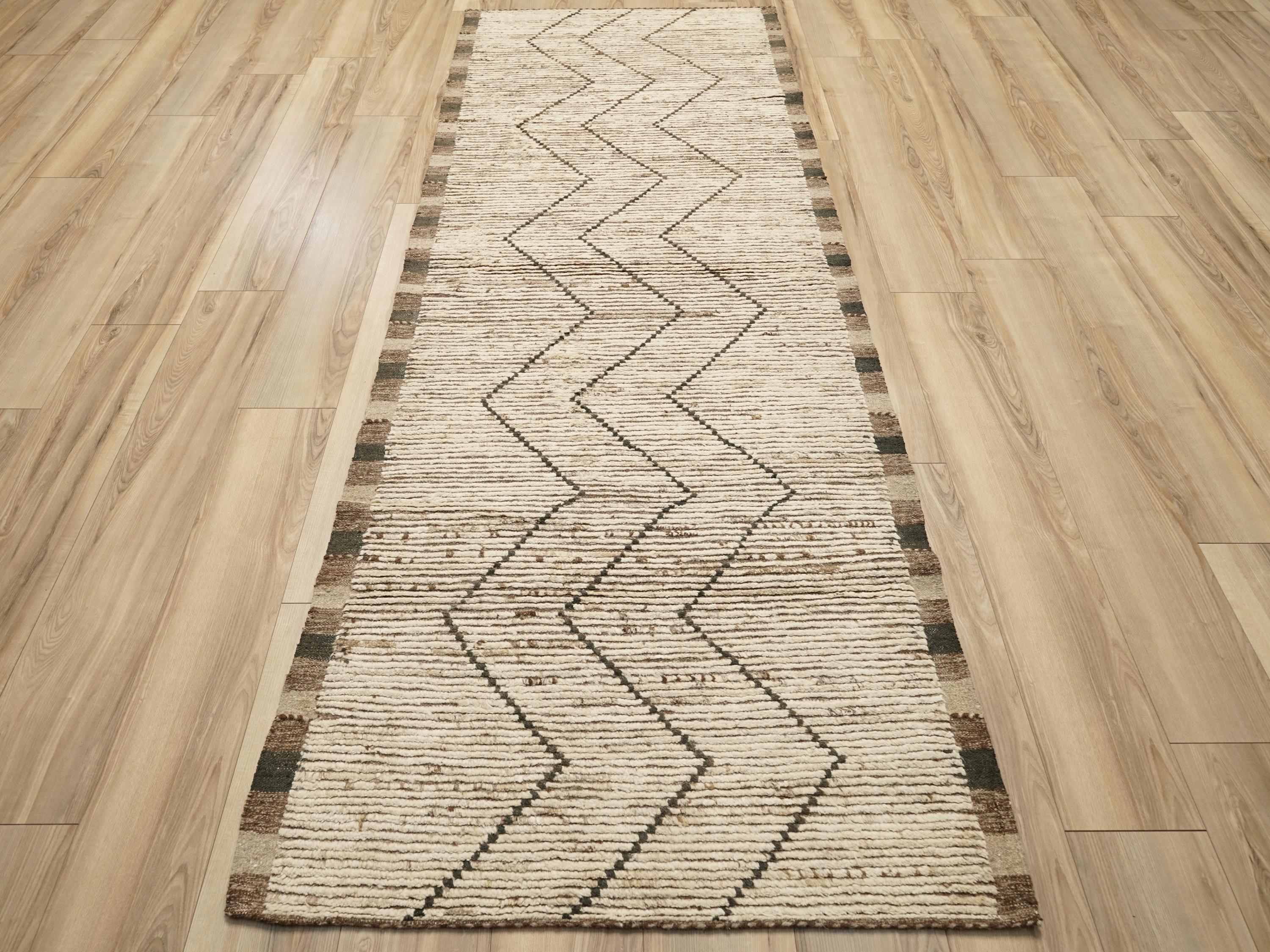 10 Ft Handmade Moroccan Runner Rug - Afghan Wool Rug