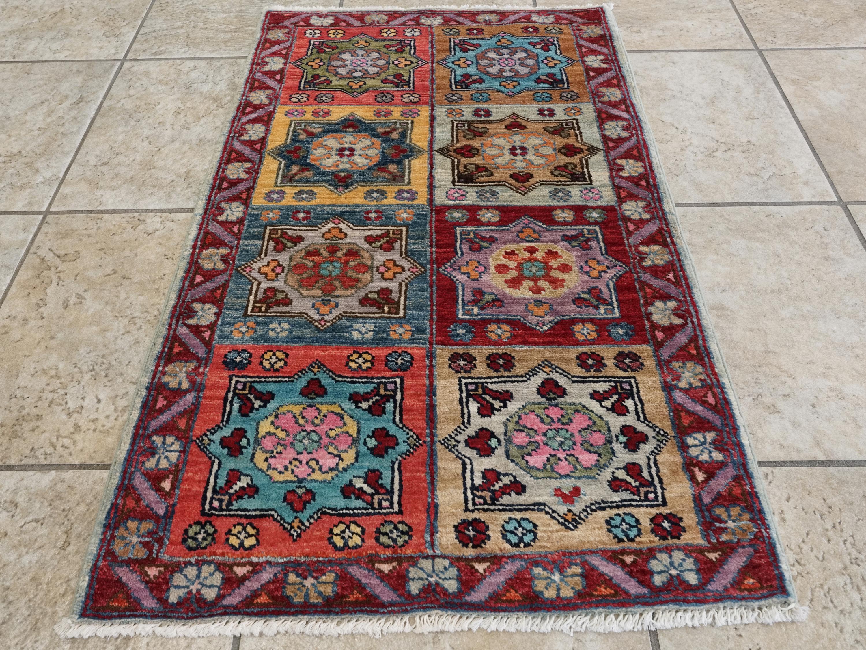 Hand Knotted Red Mamluk Rug - 2x3 Ft Ghazni Wool Oriental Rug