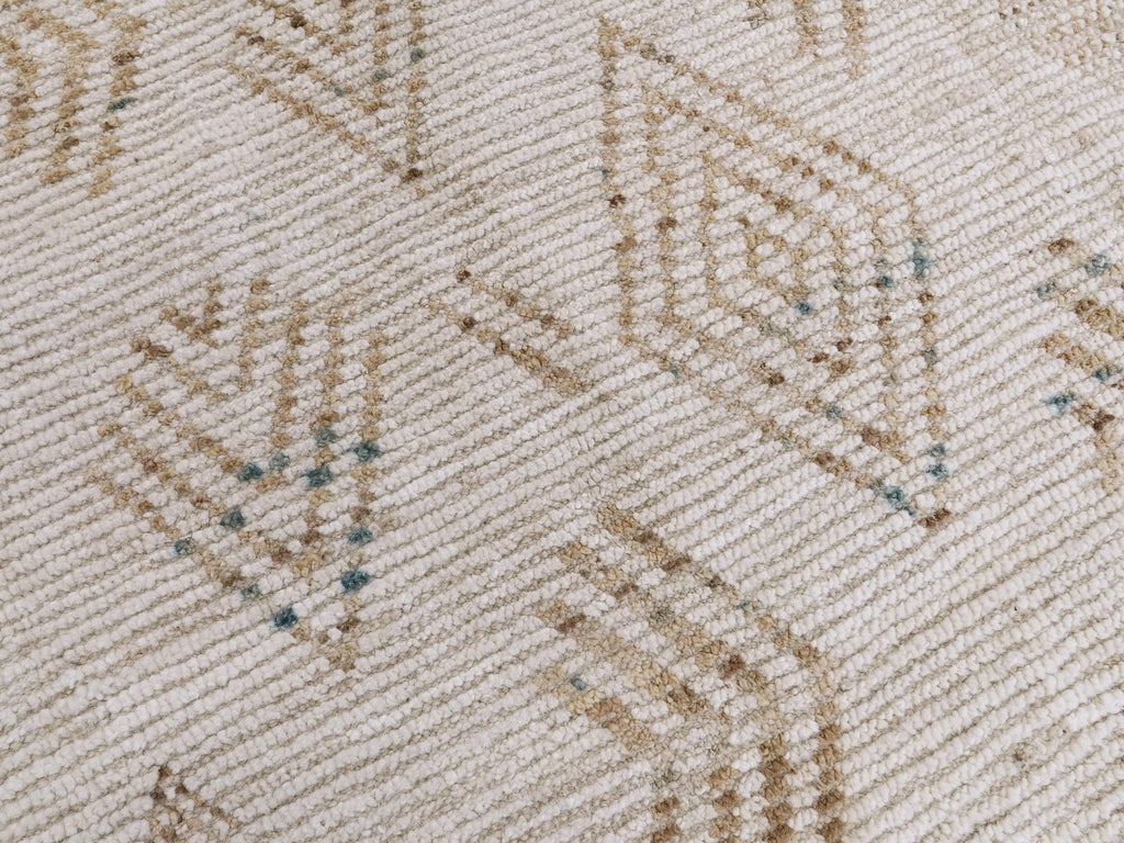 7x16 Ft Beige Moroccan Runner Rug - Hand Knotted Afghan Wool