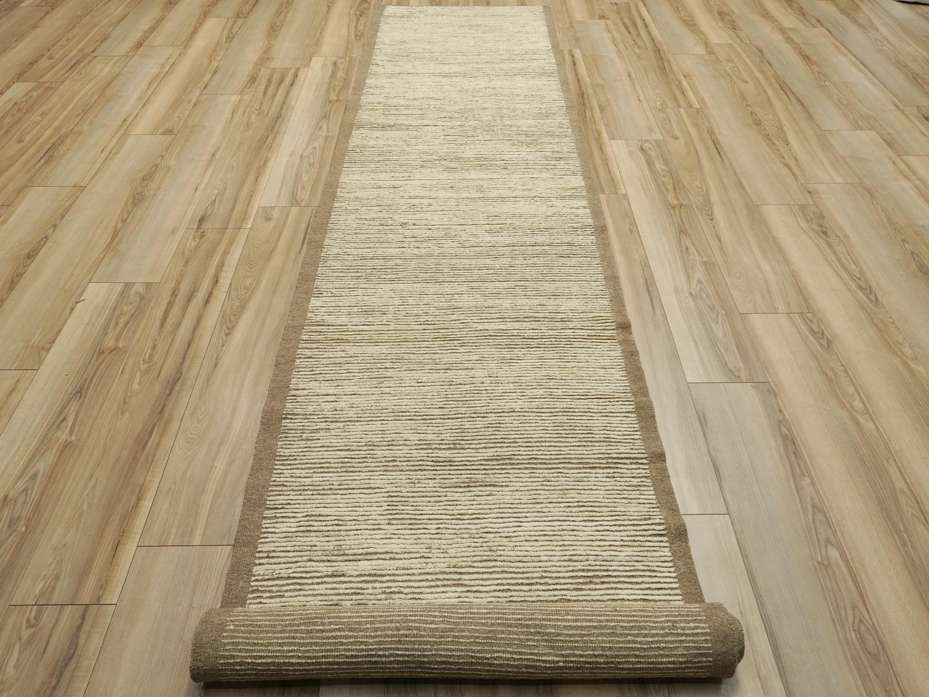 16 Ft Beige Moroccan Runner Rug - Afghan Handmade Rug