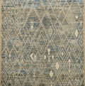 7x7 Ft Blue Moroccan Rug - Afghan Handmade Square Rug