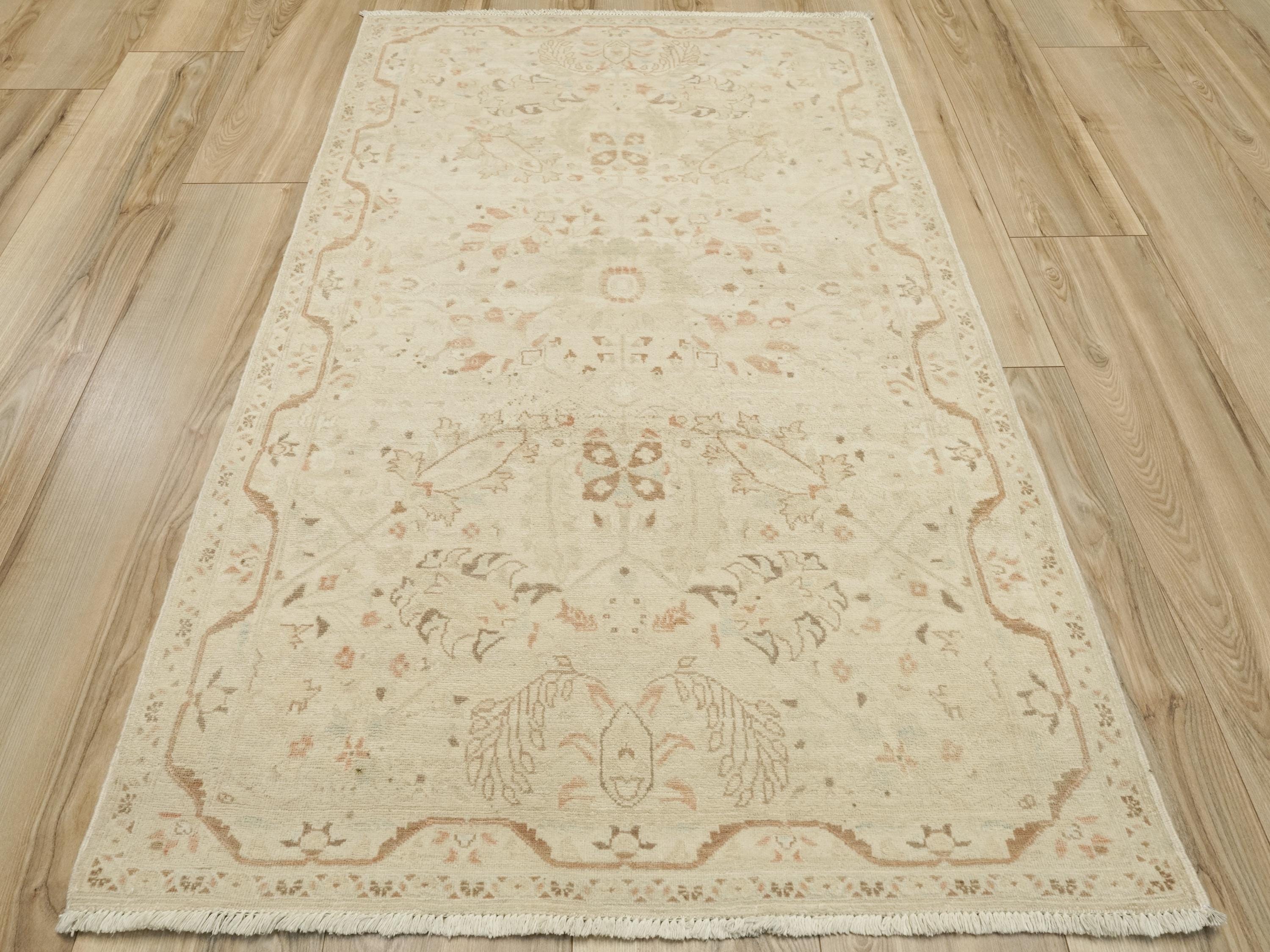 3x5 Ft Beige Bidjar Rug - Handmade Afghan Oriental Rug