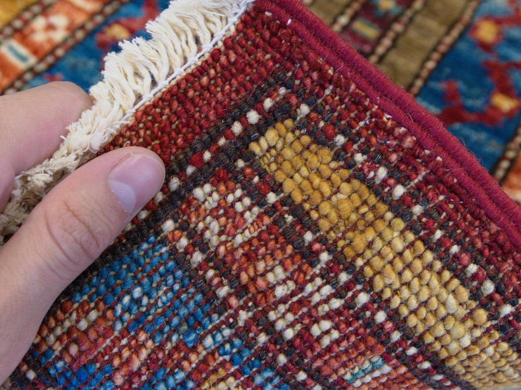 1x2 Ft Blue Khorjin Rug - Wool Accent Rug