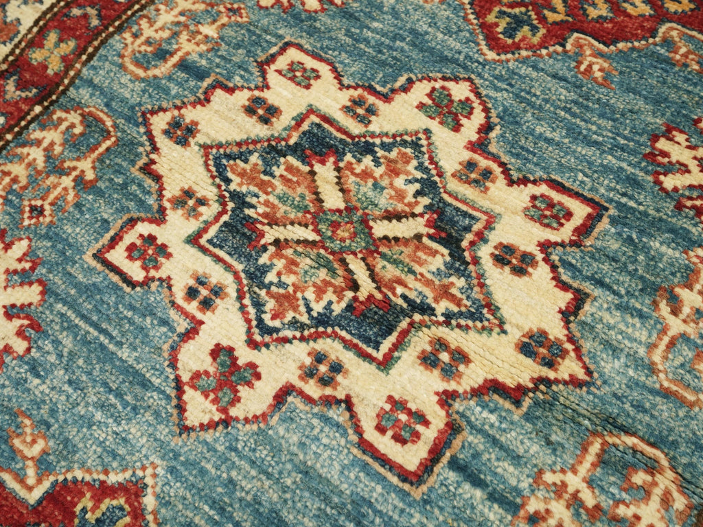 3x4 Ft Light Blue Kazak Rug - Handmade Afghan Area Rug