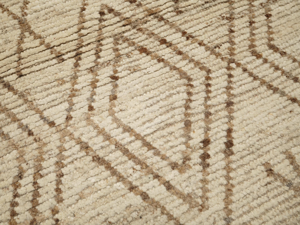 16 Ft Beige Moroccan Runner Rug - Afghan Wool Hallway Rug