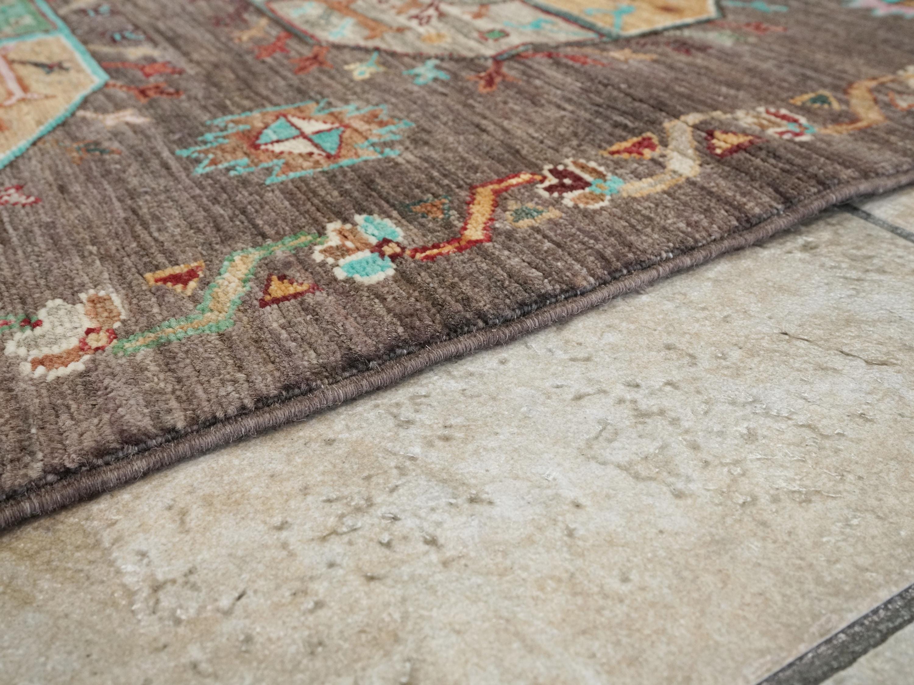 6x8 Ft Hand Knotted Ersari Rug - Brown Afghan Wool Rug