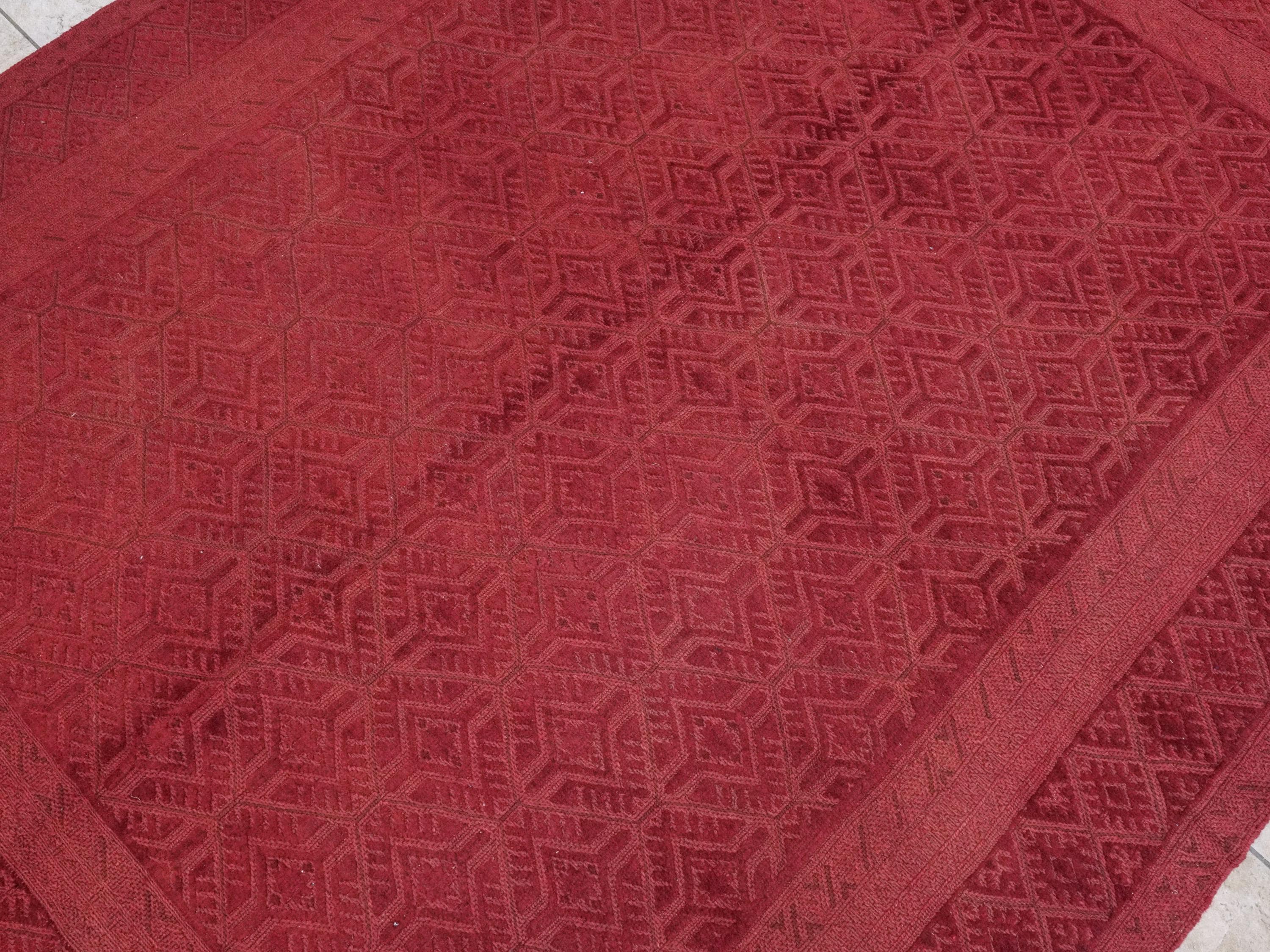 Red Tribal Kilim Rug - 6x8 Ft Hand-Knotted Afghan Wool, Vintage