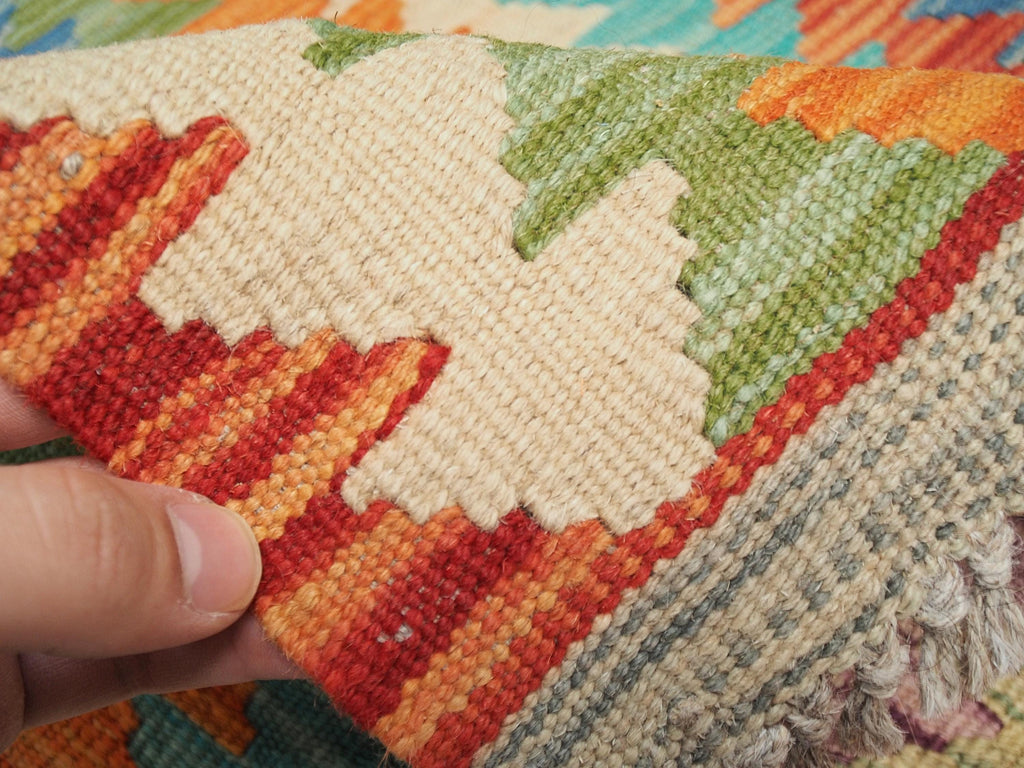 6x8 Ft Colorful Kilim Rug - Afghan Tribal Flat Weave