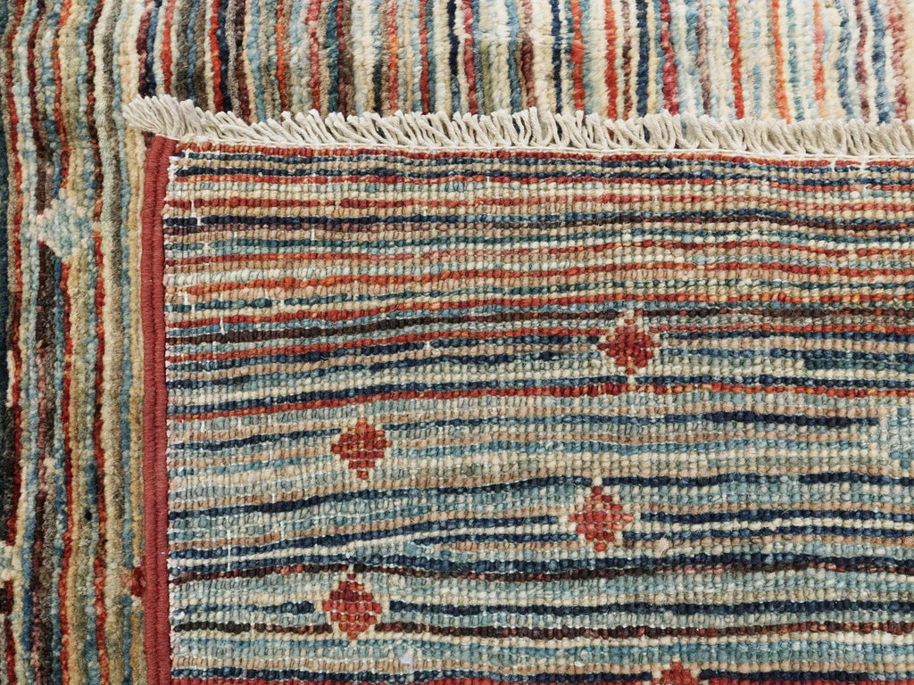 8x10 FT Colorful Gabbeh Wool Rug - Hand Knotted Afghan Rug